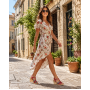 Sandale dama rosii din piele naturala lacuita cu detalii florale si talpa tip pana S68XLR